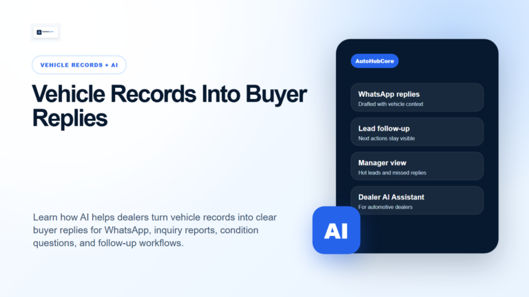 AI Vehicle Records Buyer Replies for AutoHubCore dealers