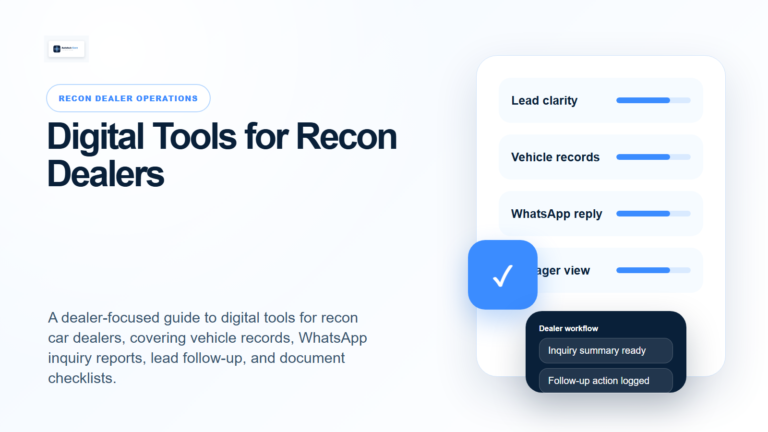 Digital Tools for Recon Car Dealers for AutoHubCore dealers