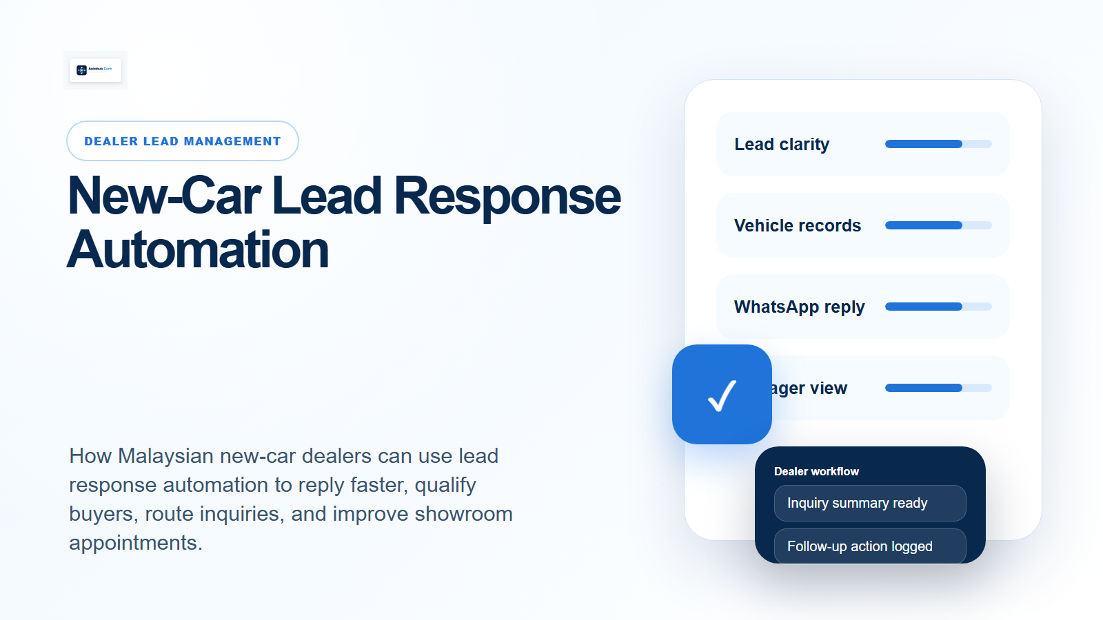 New-Car Lead Response Automation for AutoHubCore dealers