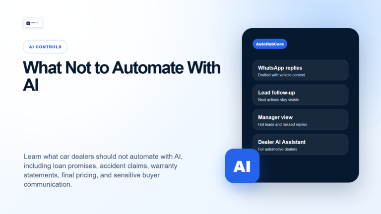 AI Automation Risks Car Dealers for AutoHubCore dealers